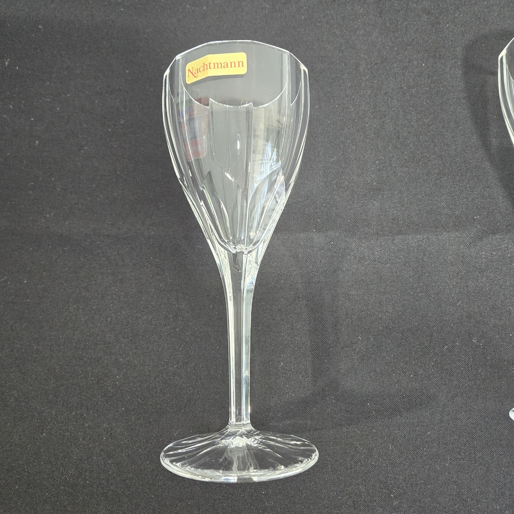 6 Nachtmann Crystal Aspen Pattern Stem Cocktail Liquor Cordial Glass Vintage Set